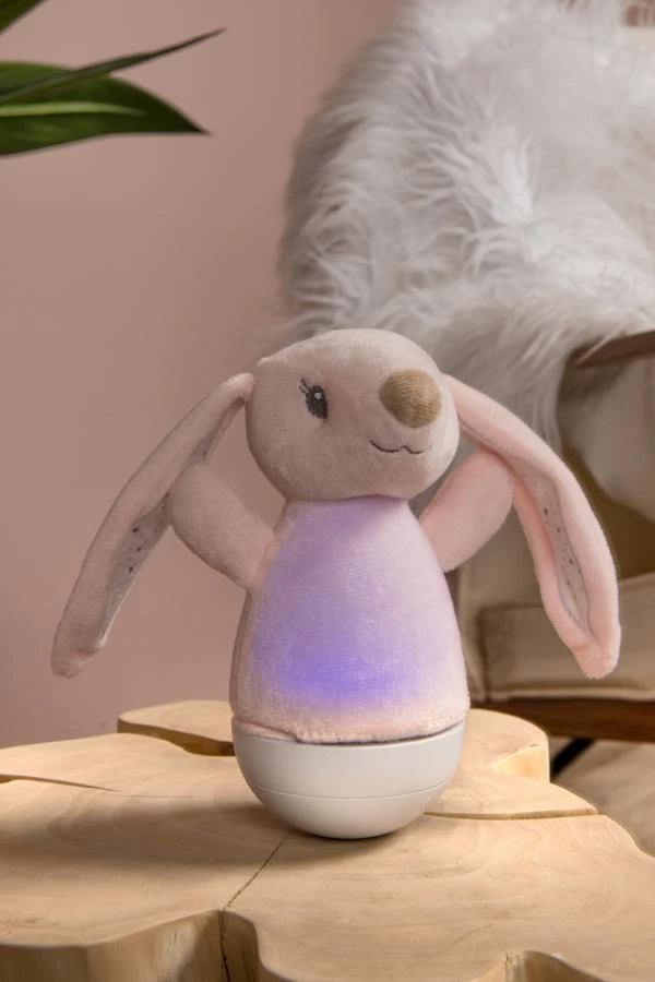 Lucide DOLLY - Lampe de table Chambres d'enfant - Piles - LED - 1x3W 2700K - Avec fonctionnalité musicale - Rose - ambiance 1